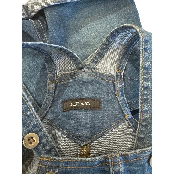 Joe's Toddler Jean Shortalls 6-9 Months Denim Blue Overalls Cuffed - Picture 3 of 6